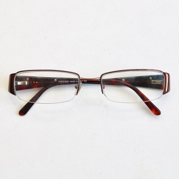 Versace Eyeglasses MOD. 1109 1045 Brown/Tortoise Half Rim Eye Glasses Frame